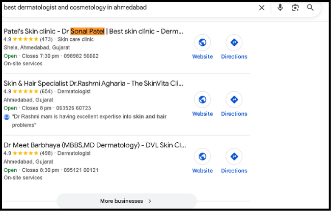 #1 for “best dermatologist and cosmetology” | organically — Dermatology & Cosmetology case study